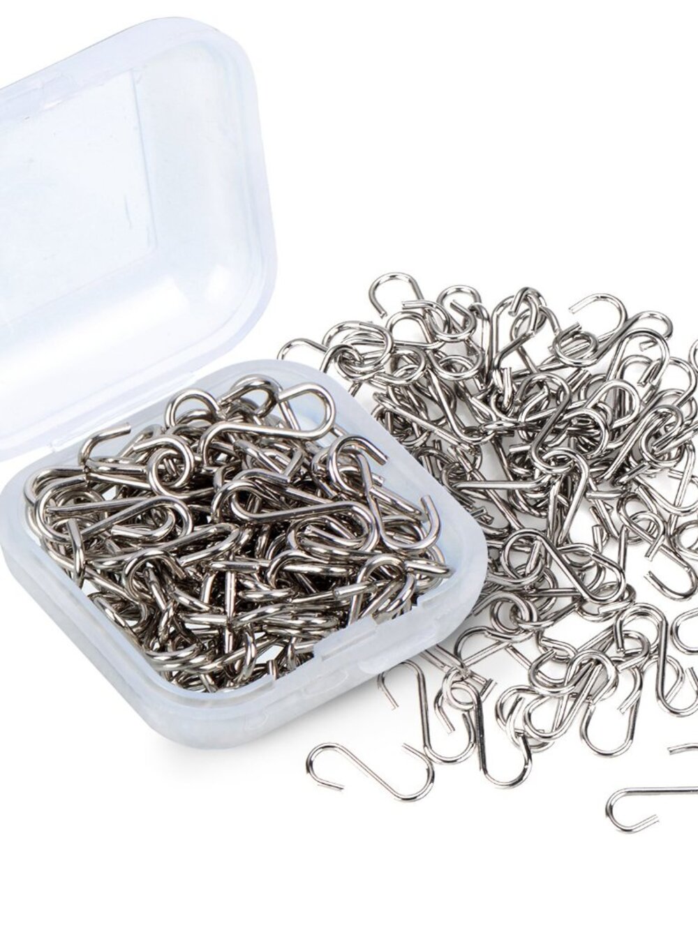 100 Pcs Mini Ornament Hook for Mini Tree 0.55'' Small S Hook, Silver